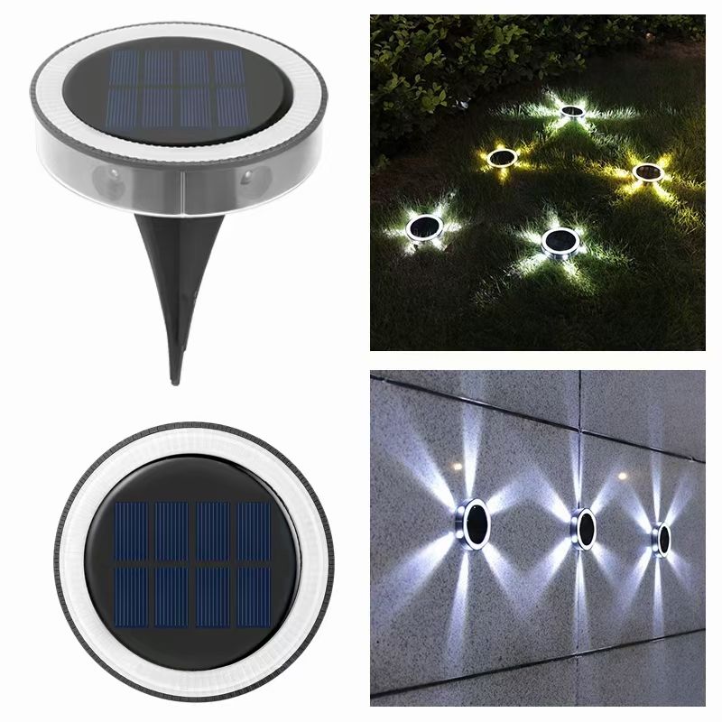 Luz LED de disco de energía Solar para jardín al aire libre, luz Solar subterránea, foco de luz para cubierta, lámpara Led Solar enterrada, decoración de jardín