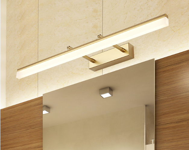 Luces LED Faros de espejo de aluminio 9 W Ángulo ajustable giratorio Lámparas de pared de temperatura de tres colores Luz de baño interior