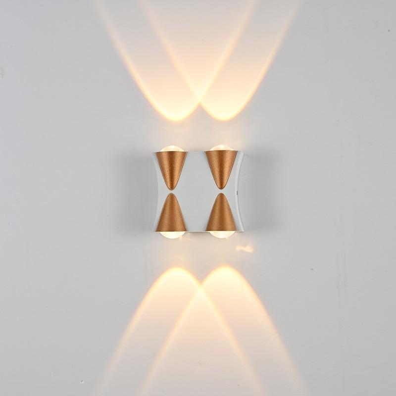 Luz de pared LED impermeable IP65, lámpara de pared de aluminio para jardín, luz dorada, negra, blanca, luz de pared interior y exterior
