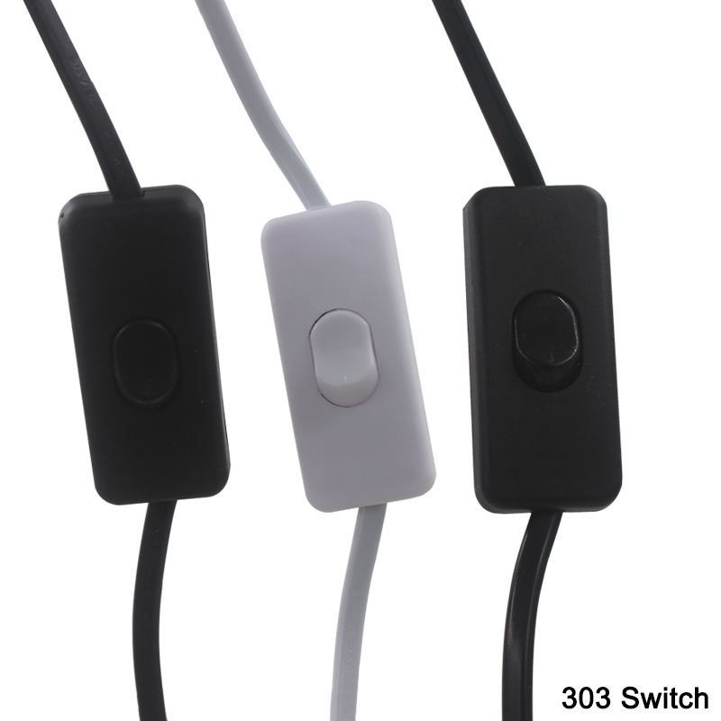 Enchufe AU EU US de 1,8 m, Cable de alimentación E27, Base de portalámparas de diente completo con Cable de interruptor 303 para bombilla LED colgante