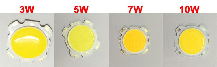 Fuente de luz COB al por mayor de fábrica 10-50W de alta potencia alto índice de visualización resaltado luz amarilla luz blanca perlas de lámpara COB