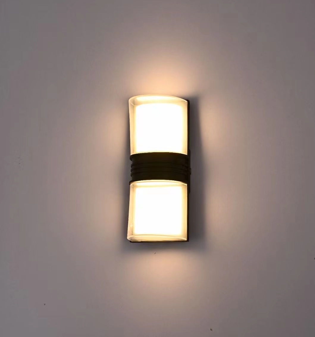 6W 12W LED moderna lámpara de pared impermeable para exteriores dormitorio interior sala de estar balcón luz de pared iluminación del hogar aplique de pared de aluminio