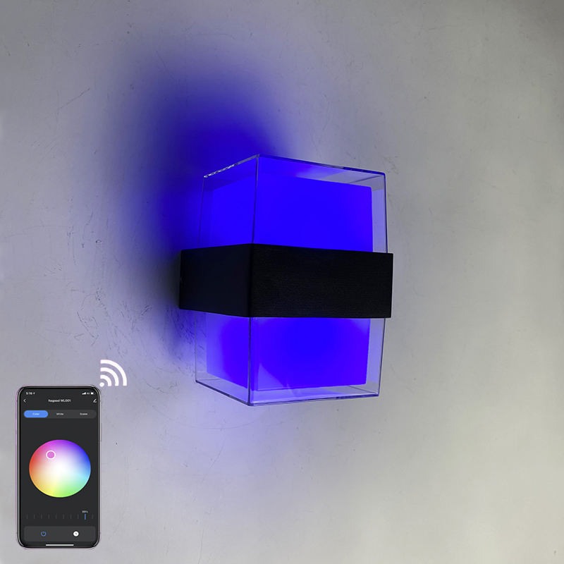 Pared led para exteriores IP65 Tuya graffiti aplicación inteligente control colorido atenuación impermeable lámpara de pared para exteriores luz moderna para exteriores