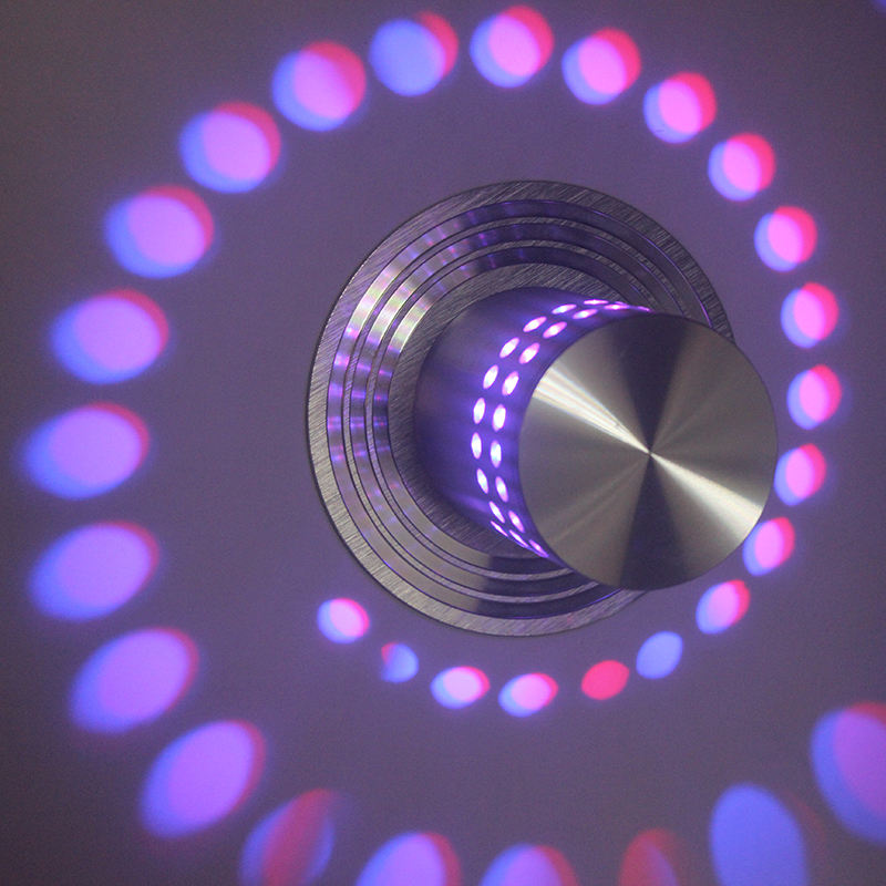 Lámpara de pared rgb de buena calidad, decoración de techo interior de 3w, luz de pared led integrada en stock con barra KTV de dormitorio interior