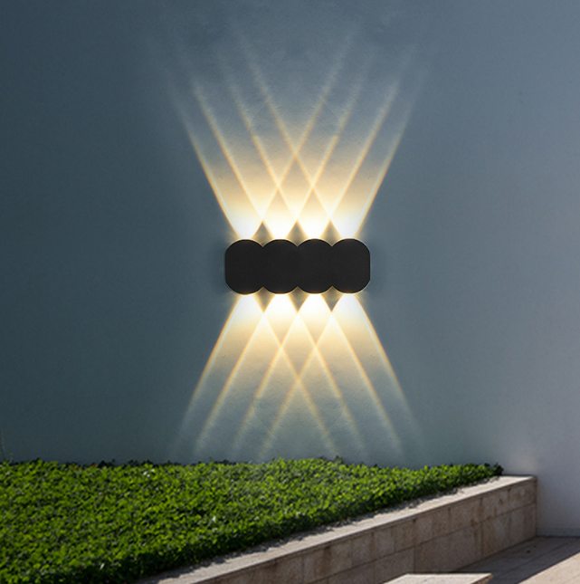 Moderna lámpara de pared LED de 4W para exteriores, resistente al agua, IP65, de aluminio, luz de pared hacia arriba y hacia abajo, aplique de decoración para porche de jardín, luz de 110V y 220V