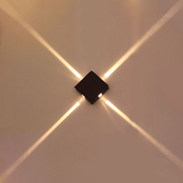 Lámpara de pared de estrella cruzada Led cuadrada de 4 W de alta calidad, aplique de iluminación para interiores, luz de truco con precio de fábrica