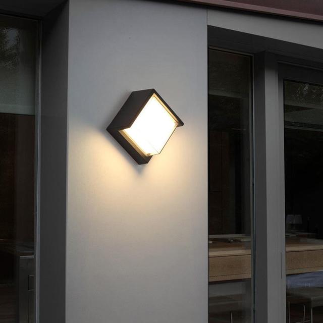 Nueva luz de pared impermeable de acrílico, luz de pared LED moderna, lámpara de pared impermeable de aluminio para exteriores, jardín