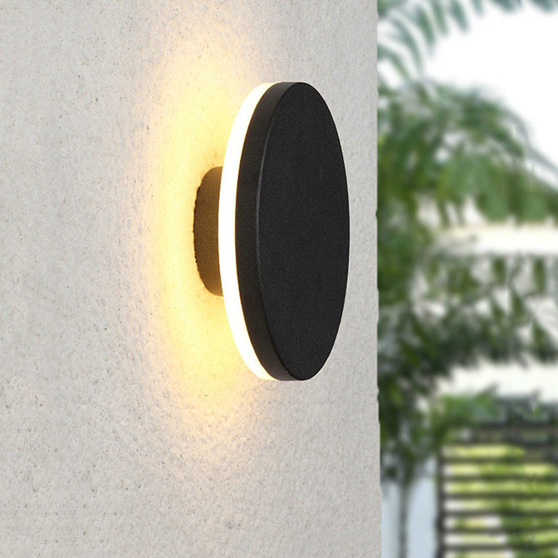 Luz LED de pared para interiores, luz de pasillo de forma redonda, pared Exterior, balcón, pasillo, luz de tocador de aluminio, lámparas de noche pequeñas