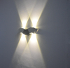 Luces de pared LED de 6W, lámpara de pared de arriba y abajo para interiores, iluminación interior led hecha de aluminio, lámpara de pasillo, iluminación de pared, plata, blanco frío