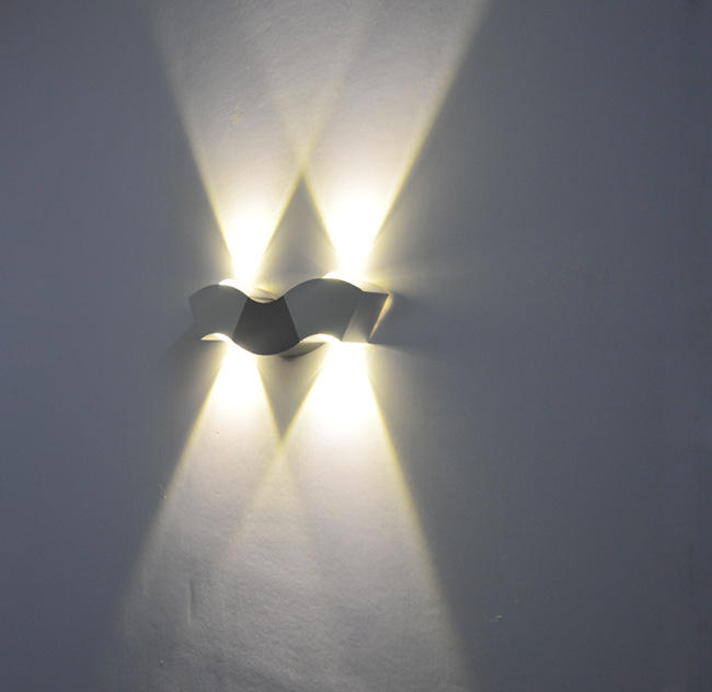 Luces de pared LED de 6W, lámpara de pared de arriba y abajo para interiores, iluminación interior led hecha de aluminio, lámpara de pasillo, iluminación de pared, plata, blanco frío