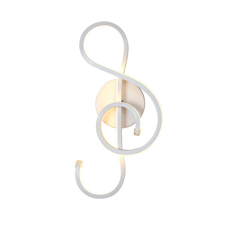 Nota musical, candelabro de pared LED decorativo de aluminio de estilo minimalista moderno, creativo dormitorio, sala de estar, pasillo, luz de pared