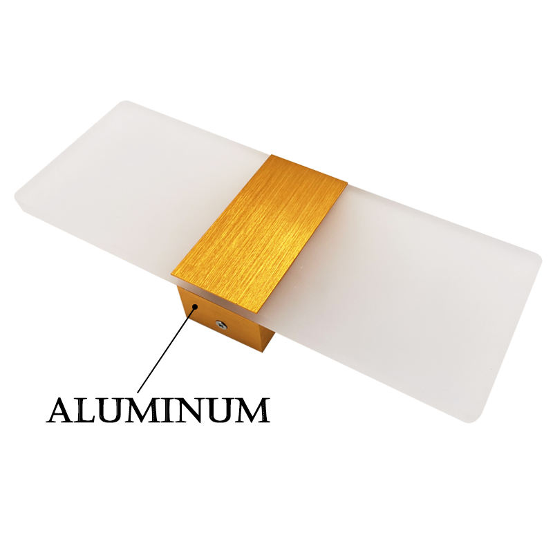 Luz LED de arriba y abajo, luz de pared de noche para dormitorio, 29cm, balcón, pasillo, lámpara de pared acrílica de aluminio, lámpara de aplique para pasillo