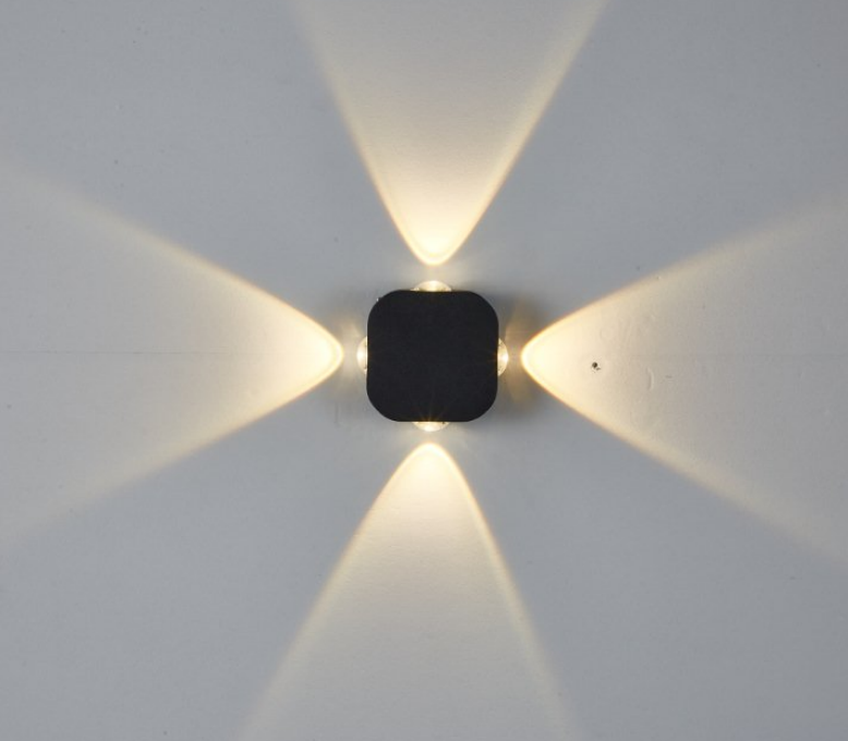 Lámpara de pared LED de 4W para exteriores Lámpara de pared LED para jardín con aplique de pared de aluminio hacia arriba y hacia abajo