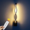 Lámpara de pared LED de 21W, luces de pared de atenuación continua de 2,4G con control remoto, escaleras, pasillo, blanco cálido largo, temperatura de tres colores