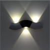 Lightess 3W LED luces de pared interior arriba y abajo lámpara de pared de aluminio lámpara de pasillo iluminación de pared plata blanco frío