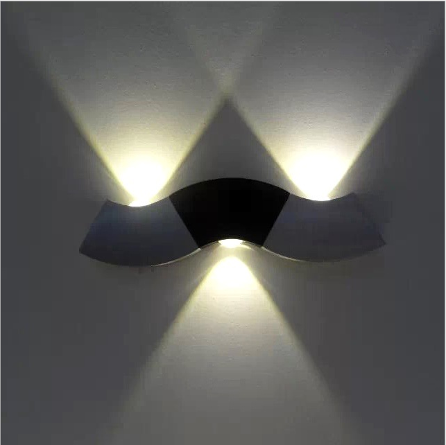 Lightess 3W LED luces de pared interior arriba y abajo lámpara de pared de aluminio lámpara de pasillo iluminación de pared plata blanco frío