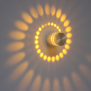 1W 3W Fábrica de alta calidad Espiral Agujero Aplique LED Lámpara de pared Luz de noche interior con el mejor servicio y bajo precio Vestidor Apliques Led Vanidad