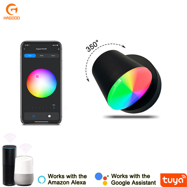 Control de la aplicación de 9W luces LED luces LED controladas por la aplicación Control de la aplicación de luz LED Lámpara de pared con forma de taza de té Lámpara de pared inteligente Lámpara de pared con control de la aplicación