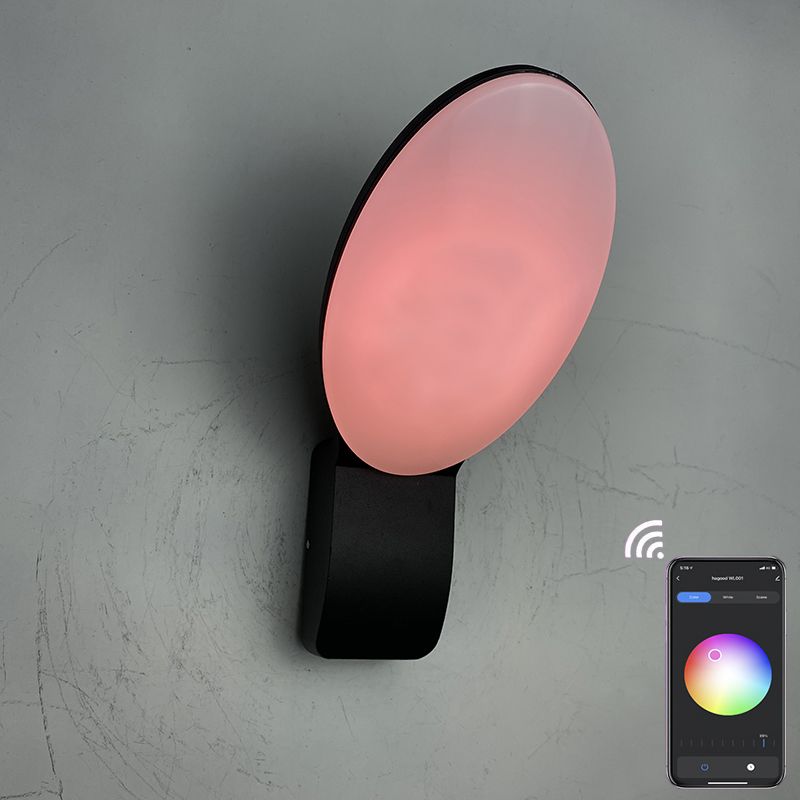 Lámpara de pared inteligente de 9 W, lámparas inteligentes, control de aplicación de luz LED, control de aplicación de luz LED, iluminación controlada por aplicación, aplicación Tuya, lámpara de pared para exteriores, lámpara de pared con control remoto para teléfono móvil