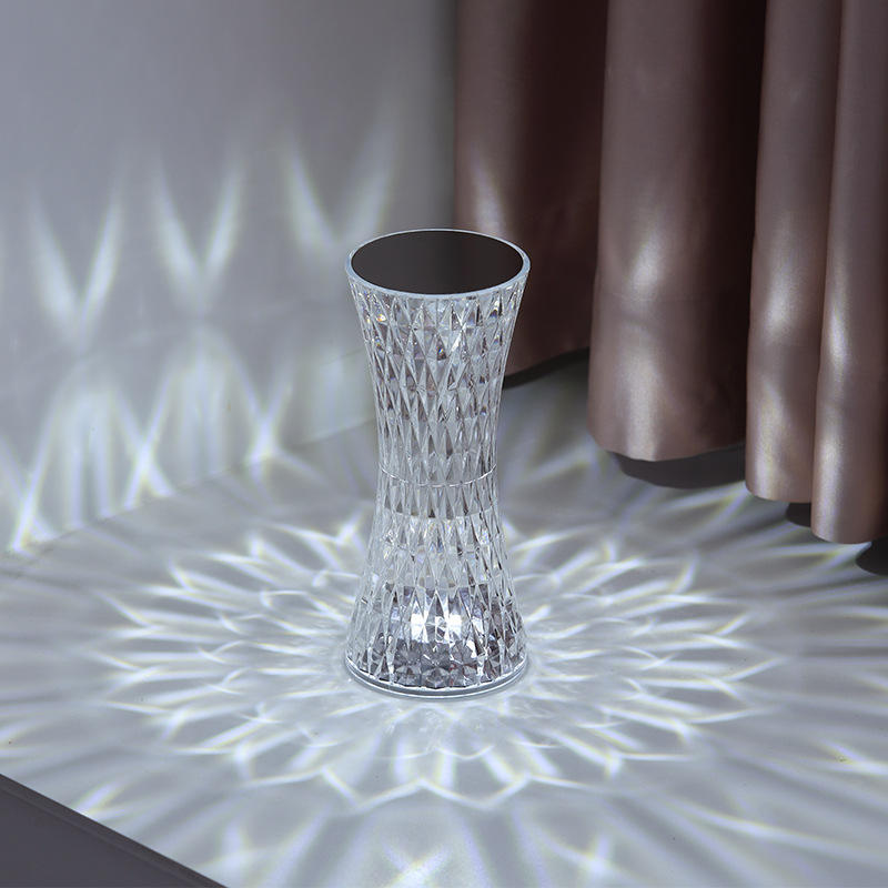 Lámpara de mesa de 16 colores de cristal de cintura pequeña, lámpara de ambiente de mesa de Bar, lámpara de noche de dormitorio desenchufada, regalo de cumpleaños para novia