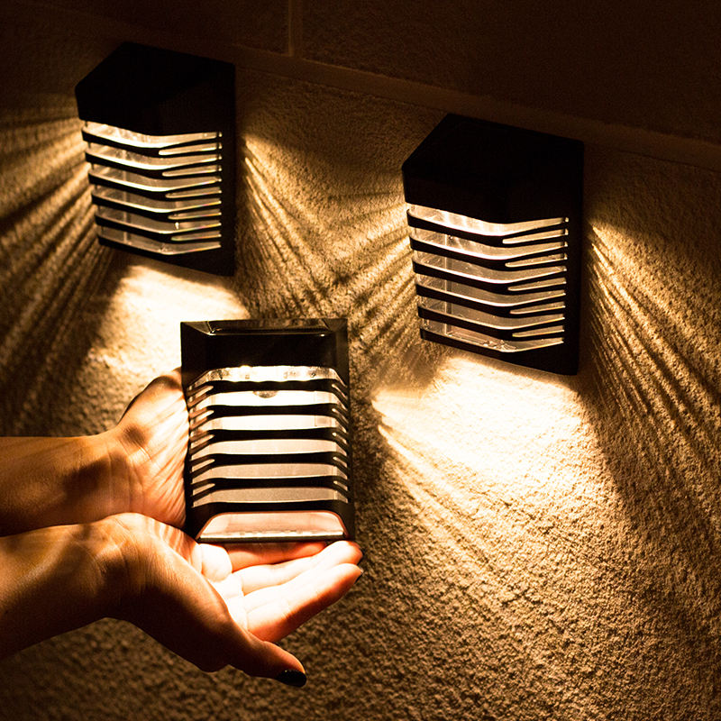 Mini Patio Iluminación solar Escaleras Cubierta Paso Luces IP65 Impermeable Exterior Jardín Empotrable Superficie Montada Led Lámpara de cerca solar