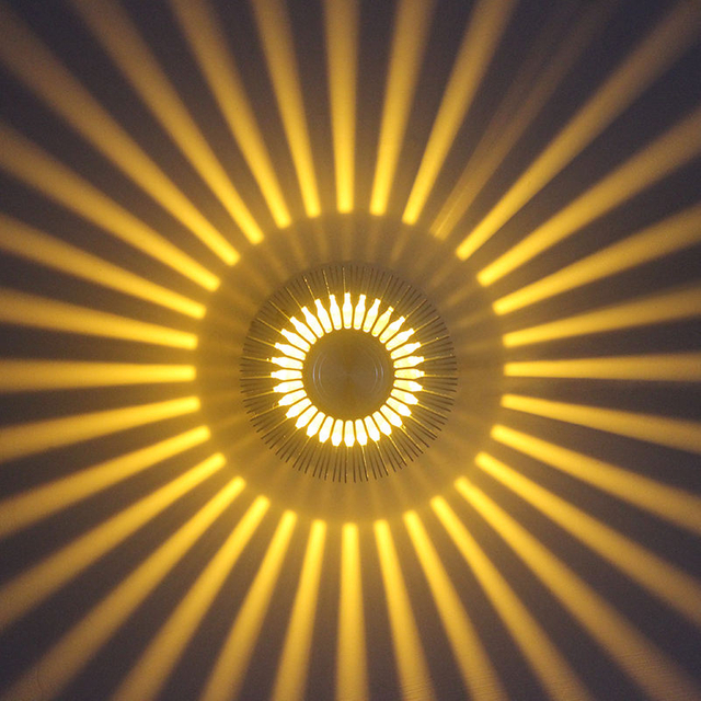 La luz de la pared del girasol de 3W incrusta el RGB con el regulador para la lámpara de pared decorativa del hotel interior