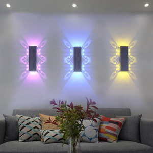 6W Modern LED Wall Light Up Down Lighting Cube Sconce Lamp Fixture Montado en la pared Interior Butterfly Lighting Decoración