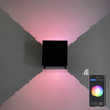 Exterior interior dormitorio moderno lectura arriba y abajo ángulo ajustable controlador de luz Led aplicación lámpara de pared luces controladas por aplicación