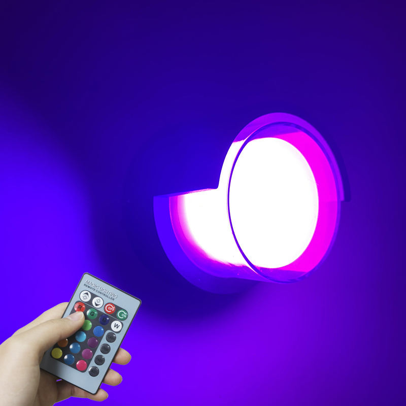 Nuevo 5W impermeable acrílico Art Deco pared Led luz exterior iluminación pared aplique Rgb con Control remoto