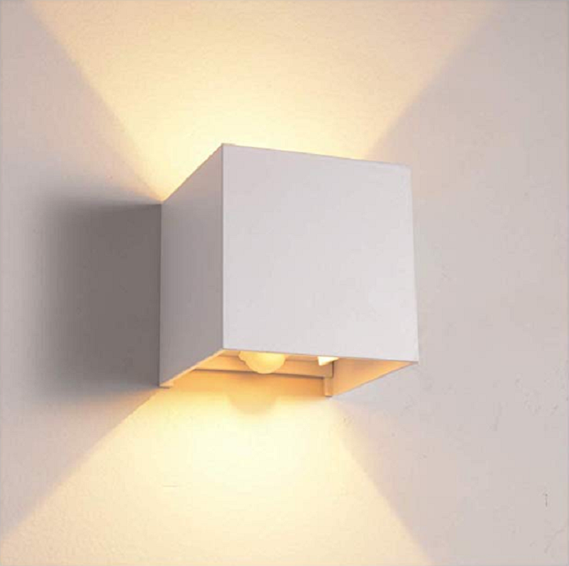 Jardín al aire libre 12W Lámpara de pared ajustable hacia arriba y hacia abajo Lámpara de pared con sensor de movimiento