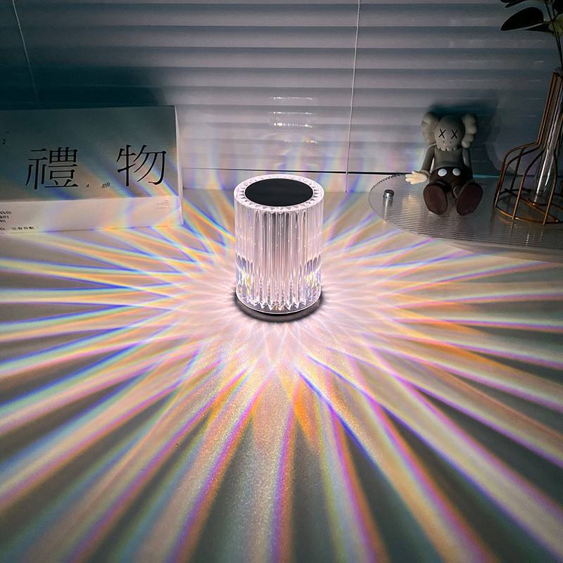 Lámpara de mesa acrílica superventas de Amazon, regalo de vacaciones, lámpara de mesa recargable por USB, lámpara de mesa con Control remoto que cambia de 16 colores