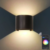 APP Control Smart Led Wall Light Lámpara de aplique redonda ajustable Jardín al aire libre IP65 Modern 9w Led Wall Light Arriba y abajo Montado en la pared Led Wall Light Luces controladas por aplicación
