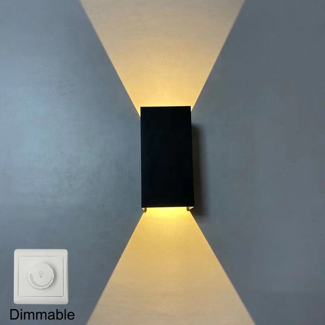 Impermeable IP65 Lámpara de pared led moderna 12W Regulable LED Escaleras Sconce Luz para sala de estar Pasillo Luz de fondo AC85-265V