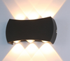 Lámpara LED de pared de arco de luz hacia arriba y hacia abajo de doble cabeza para exteriores, lámpara de pared impermeable para pasillo, escalera, balcón, exterior