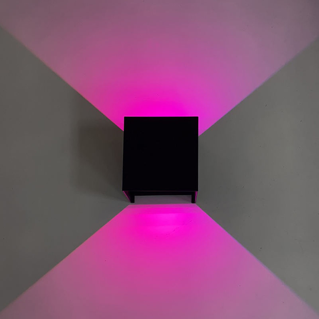 Lámpara de pared LED inteligente RGB de 9W para exteriores, candelabro de aluminio creativo, luces de pared para el hogar, escalera, baño, dormitorio, luz interior decorativa