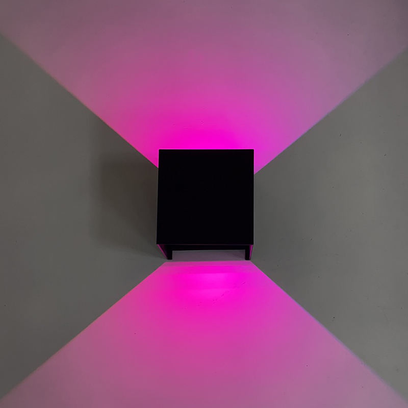 Lámpara de pared LED inteligente RGB de 9W para exteriores, candelabro de aluminio creativo, luces de pared para el hogar, escalera, baño, dormitorio, luz interior decorativa
