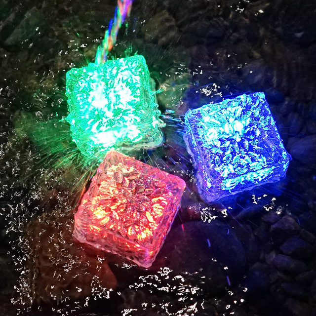 Luces solares de colores, luz en forma de hielo, luz led para exteriores, pared, lámpara solar para azulejos, lámpara cuadrada, luz decorativa en forma de hielo, lámpara enterrada solar, paso impermeable IP65, decoración para exteriores