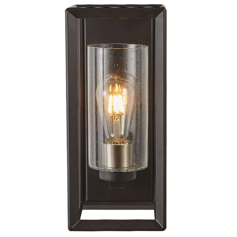 Venta caliente accesorios de iluminación de pared para exteriores acabado en negro y dorado candelabro de pared de vidrio sembrado montaje en pared para luz de jardín de porche