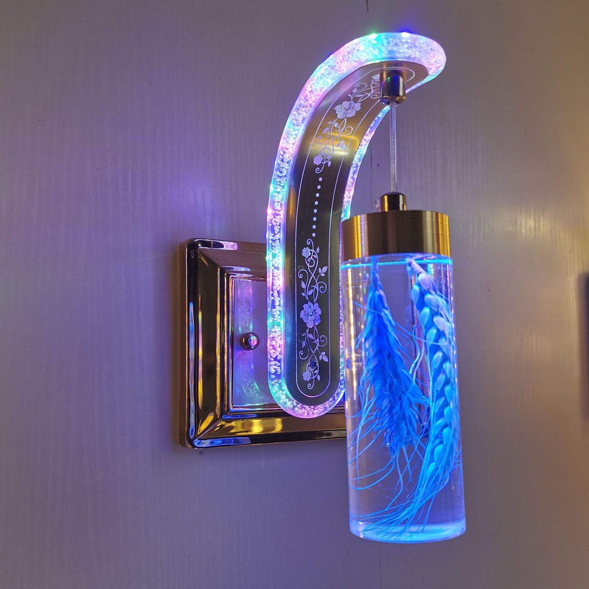 Lámpara de pared interior acrílica moderna, lámpara LED de noche para dormitorio, candelabro, luz de pared, blanco cálido, blanco frío para dormitorio, pasillo, escaleras
