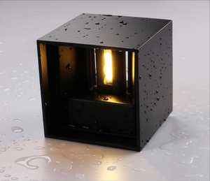 Estilo industrial 12W AC85-265V Impermeable IP65 Haz ajustable Aluminio Exterior LED Cubo Luz de pared