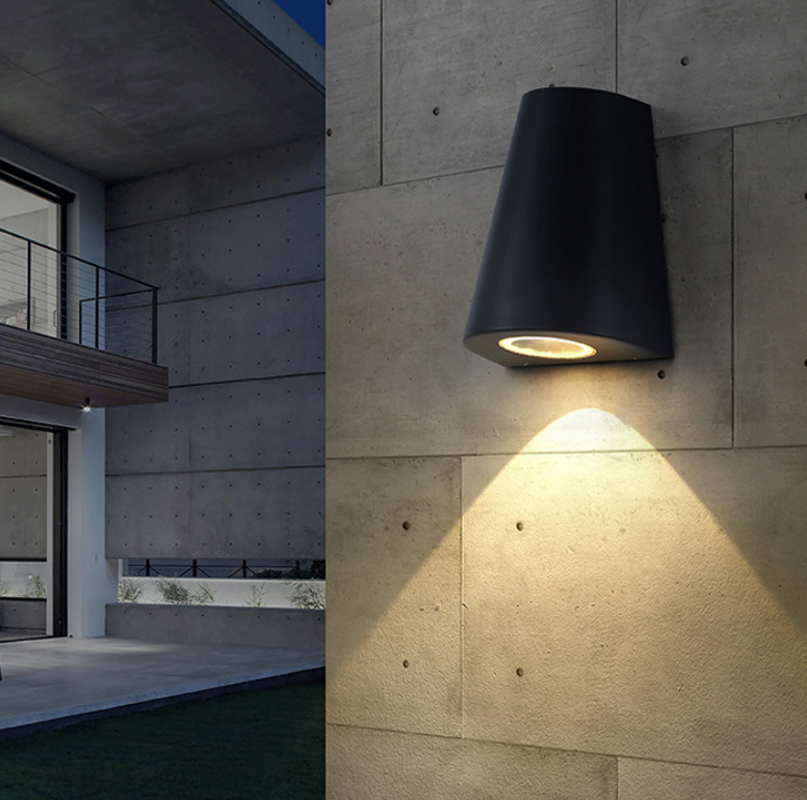 Lámpara de pared LED de un solo cabezal, resistente al agua, IP65, lámpara de pasillo de jardín, aplique de luz interior para exteriores, AC85-265V