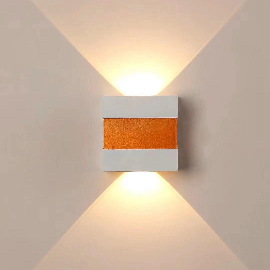 Decoración del hogar 6W 12W LED luz de pared interior exterior impermeable aluminio dos cabezales lámpara de pared para jardín porche dormitorio escaleras luces