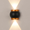 Decoración del hogar 6W 12W LED luz de pared interior exterior impermeable aluminio dos cabezales lámpara de pared para jardín porche dormitorio escaleras luces