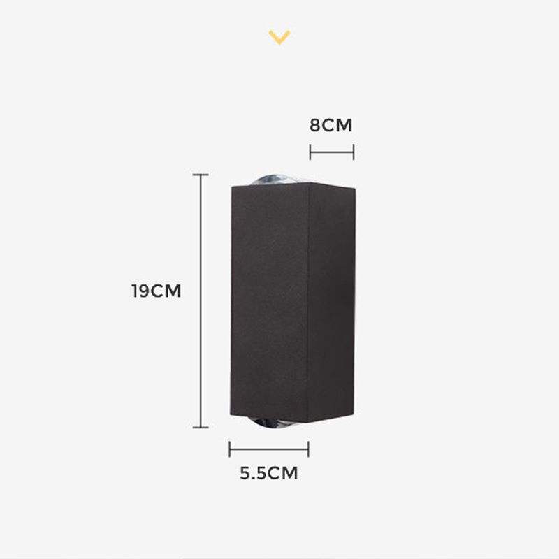 Lámpara de pared de tres haces de carcasa negra de 6W IP65, luz de pared impermeable para exteriores, lámpara de jardín, lámpara de calle para decoración de jardín
