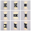 Lámpara de pared con forma de letra de 12 W Luz hacia arriba y hacia abajo Aplique de pared LED para exteriores Aplique de pared para exteriores moderno Aplique de pared para exteriores negro Aplique de pared para exteriores negro
