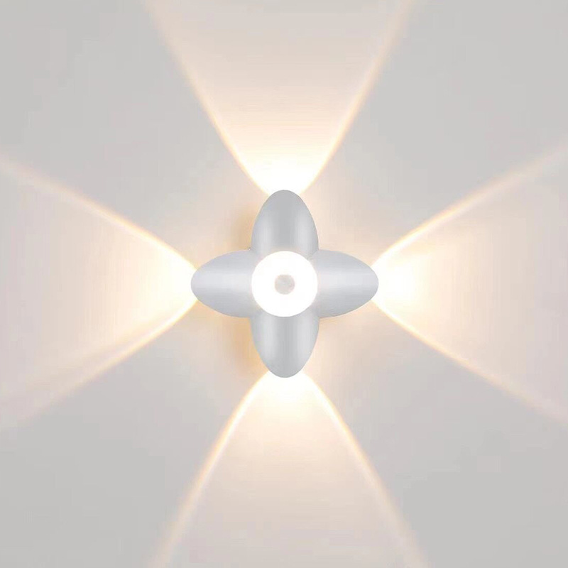 Luz LED de pared para exteriores, luz de pared luminosa para decoración de pared, foco de loto, Villa, pasillo, balcón, pasillo, luz de pared de fondo