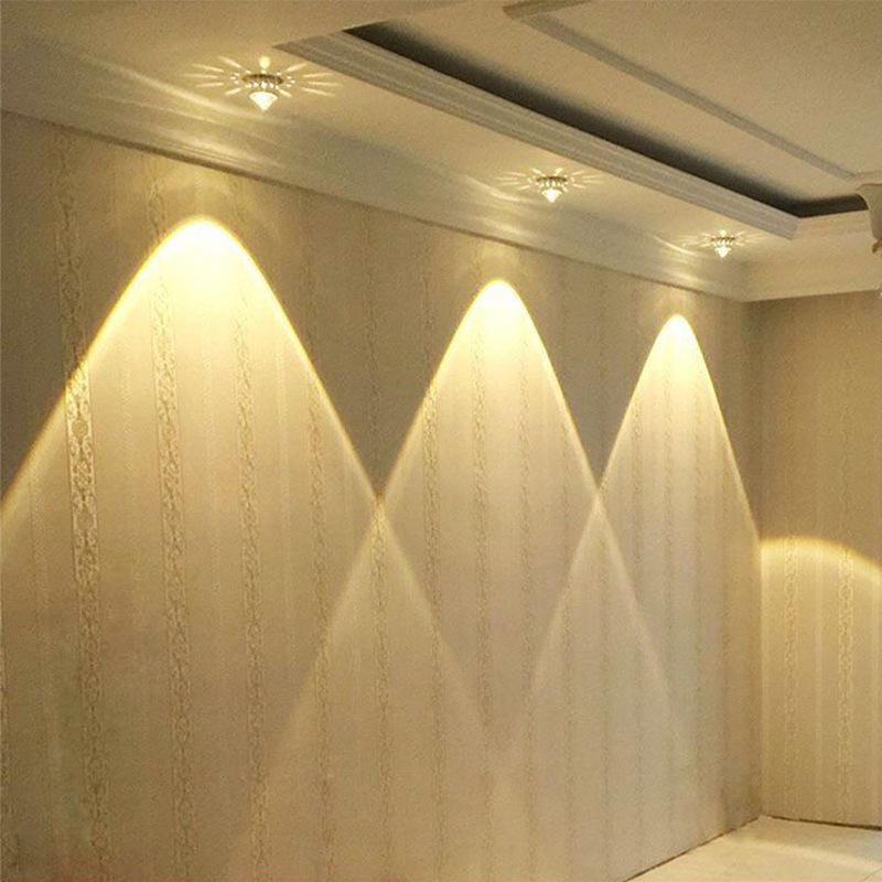 Bull's Eye Lantaarn Crystal Spotlight Down Light TV lámpara de pared Sky Down Light Gat Licht Persoonlijkheid Creative LED Kleur Achtergrond