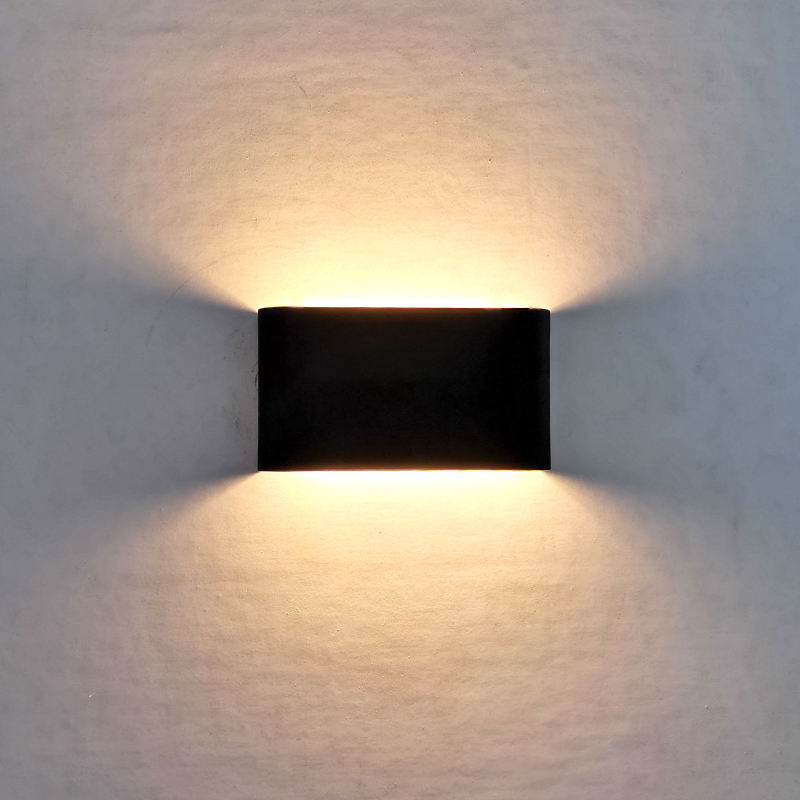 6W 12W 14W Rectángulo Led Iluminación de pared Blanco y negro Shell Led Sconce Luz Interior Led Tiras de luz Interior