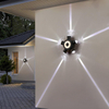 Diseño moderno de estrellas cruzadas, un haz de luz para jardín exterior, lámpara de pared led IP65, resistente al agua, 4W/12W, decoración de pared Exterior