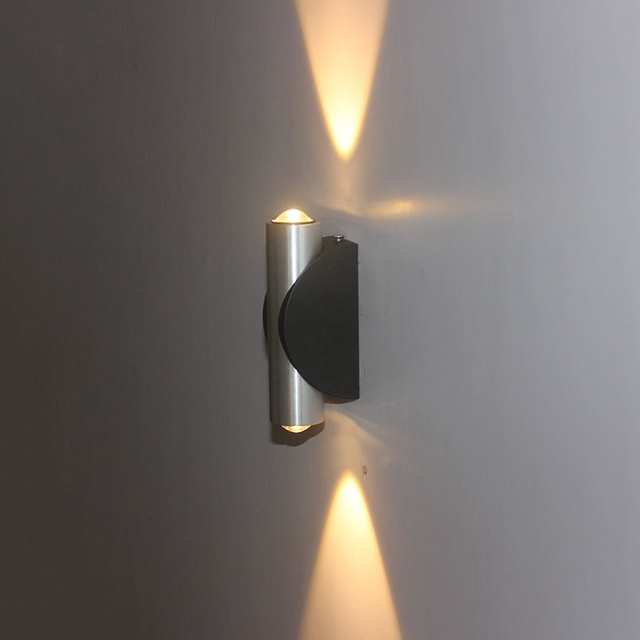 2W 6W Up Down Bed Room Accesorios de iluminación Lámpara de aplique de ahorro de energía Aluminio Buena calidad Aplique de pared de gama alta